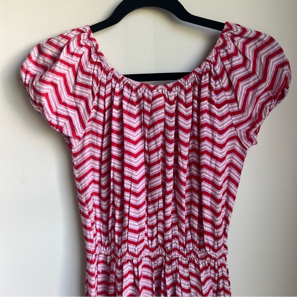Women’s Pink Chicken Pink and White Puff Sleeve Sundress - XS - Picture 9 of 14
